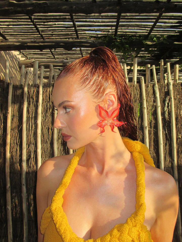 Thumbnail 2 of Flame Orchid Earrings